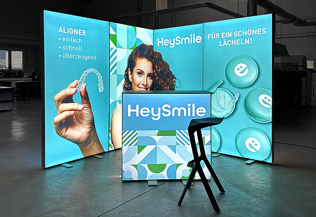 Kaladent AG LED-Messestand Ecke