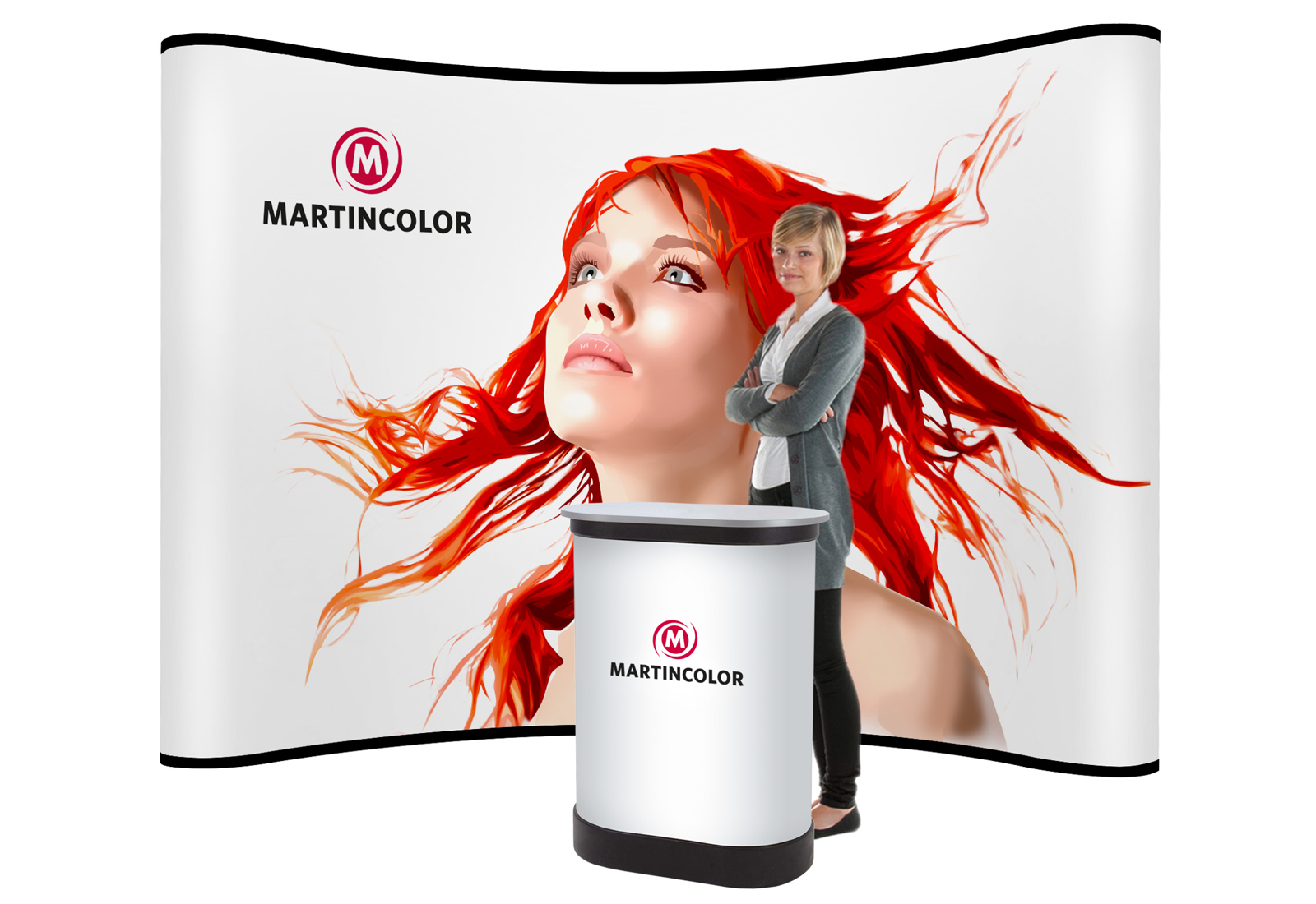 TravelStand PRO Curved faltbare Messewand