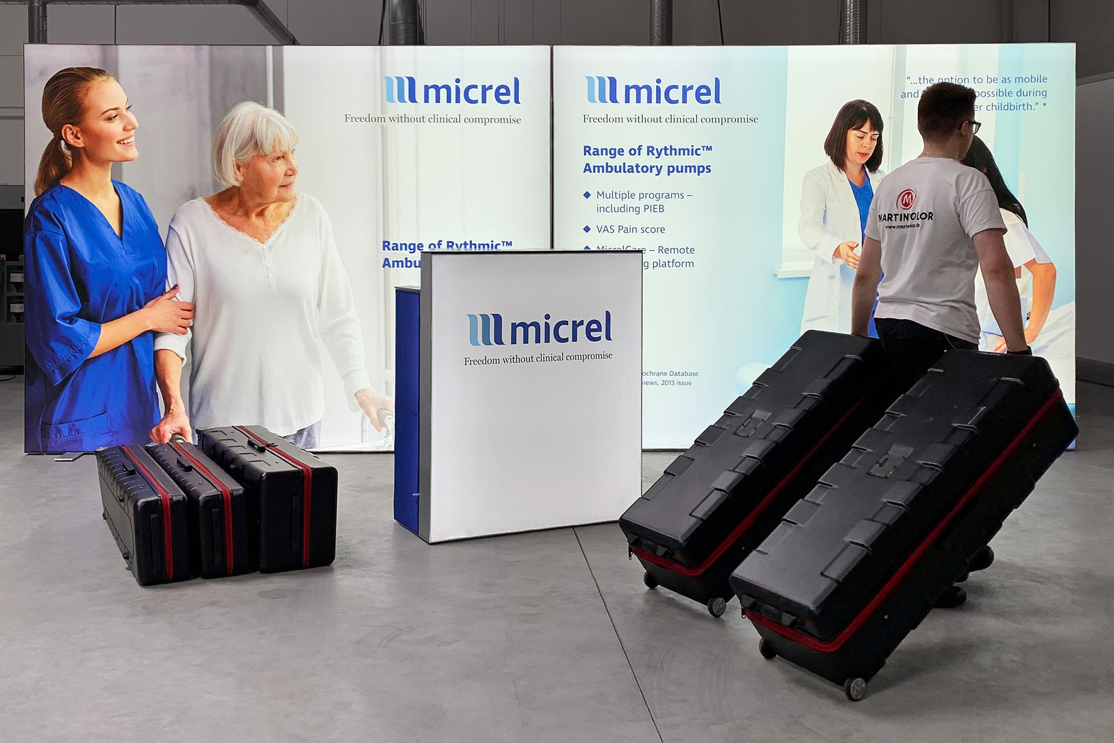 Messewand einfach verstauen und transportieren