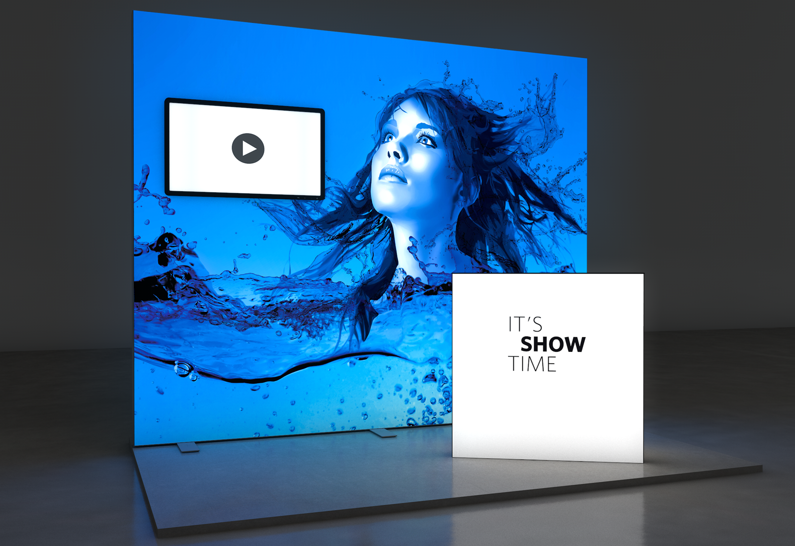 LED Messestand Premium 3x2 m mit Monitor-Modul