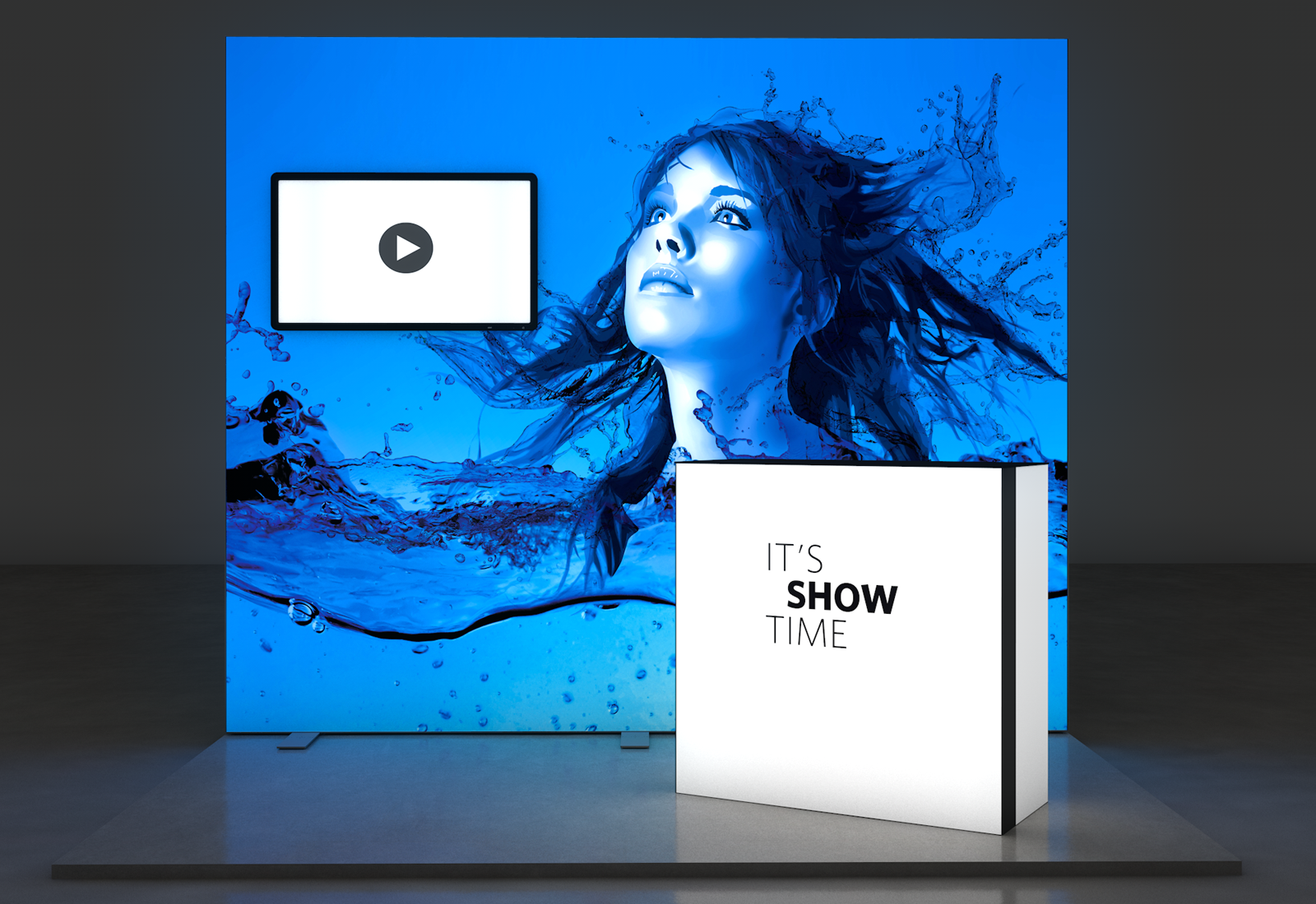 LED Messestand Premium 3x2 m mit Monitor-Modul