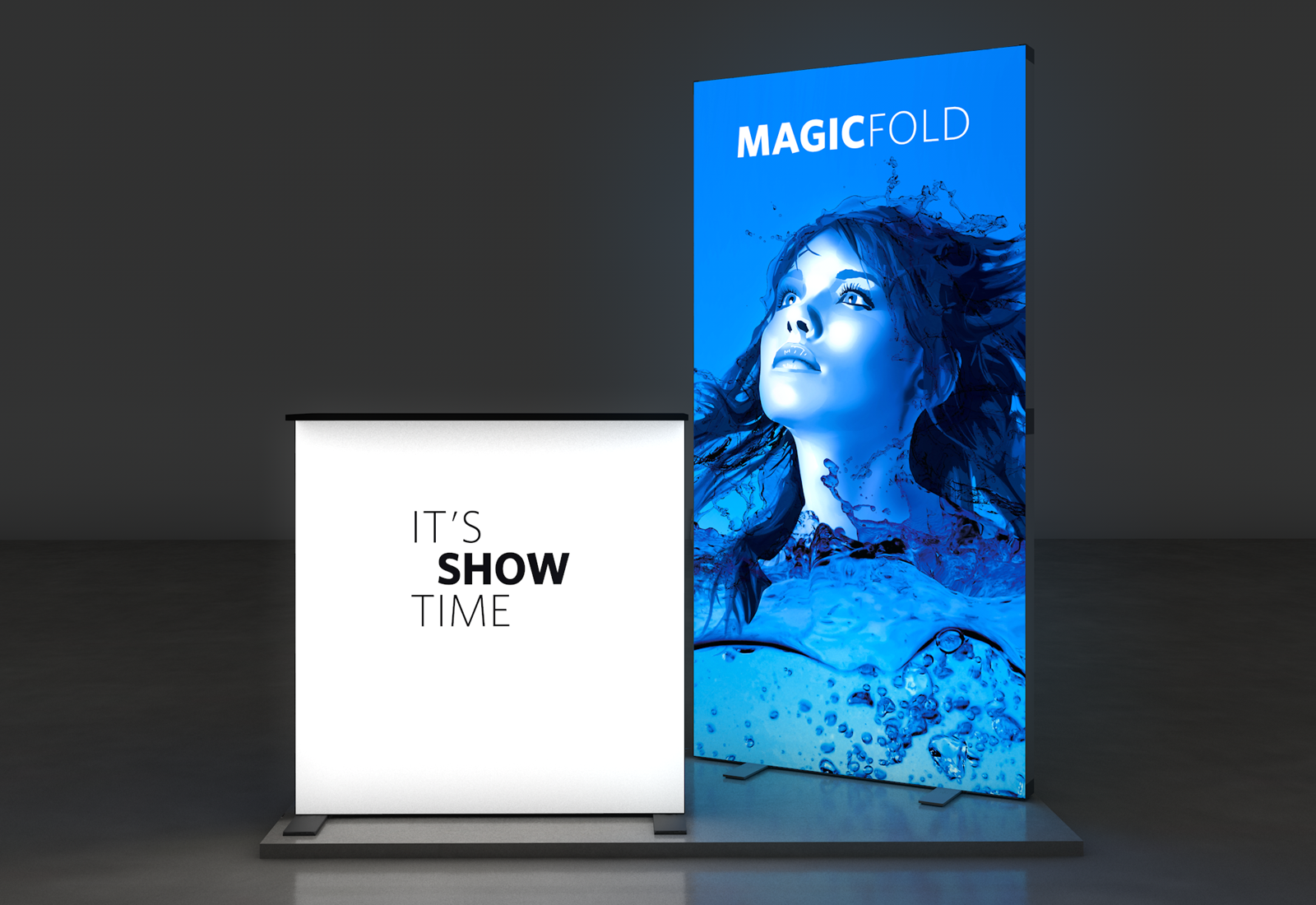 LED Messestand faltbar 2x1 m Kopfstand